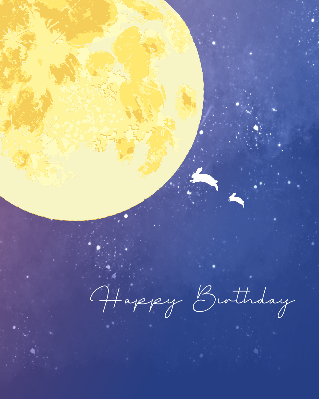 【誕生日メッセージカード】10月限定 秋の夜長と月｜誕生日プレゼントに添える無料サービス