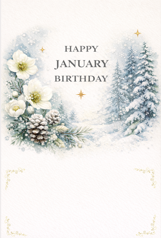 【バースデーメッセージカード】1月 雪の気配に、想いを添えて｜誕生日に想いを添える無料サービス