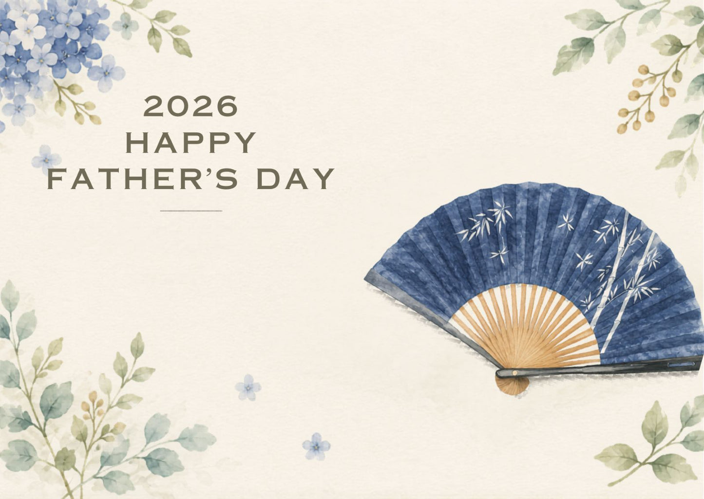 2026父の日 父の日 無料メッセージカード 扇子 保赤軒