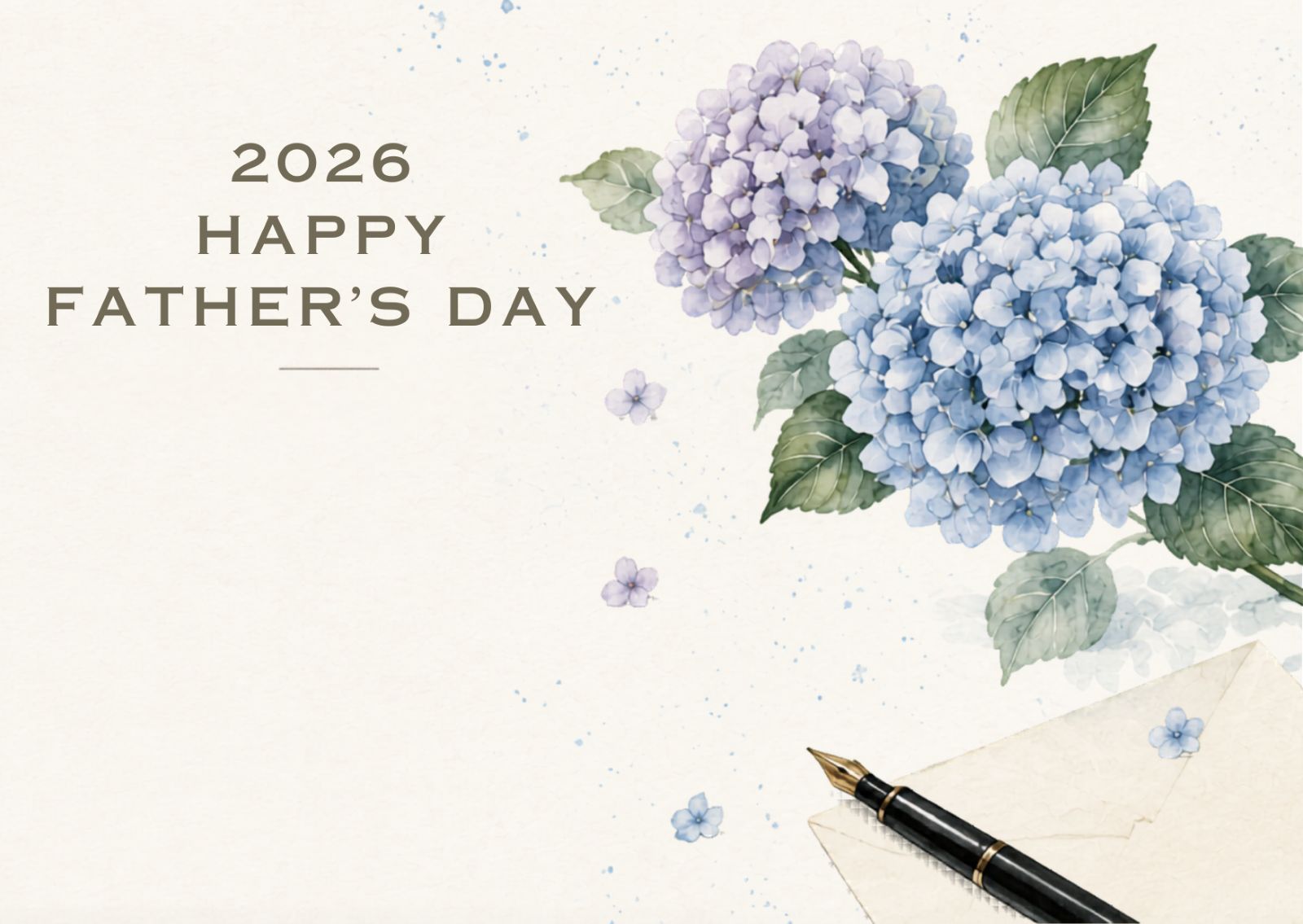 2026父の日 父の日 無料メッセージカード 紫陽花