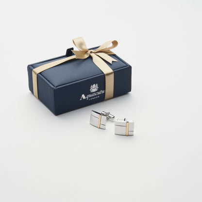 【カフス】Aquascutum｜ゴールドライン入り 無料純正ギフトパッケージ 