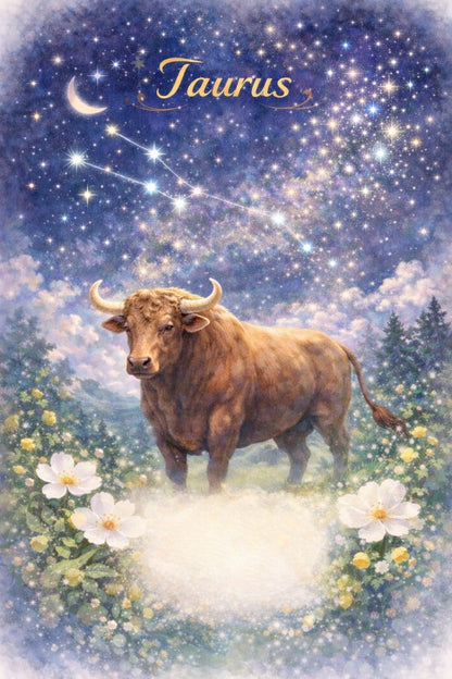 【メッセージカード】4月星座 牡牛座｜4月生まれの男性に添える｜無料印字サービス