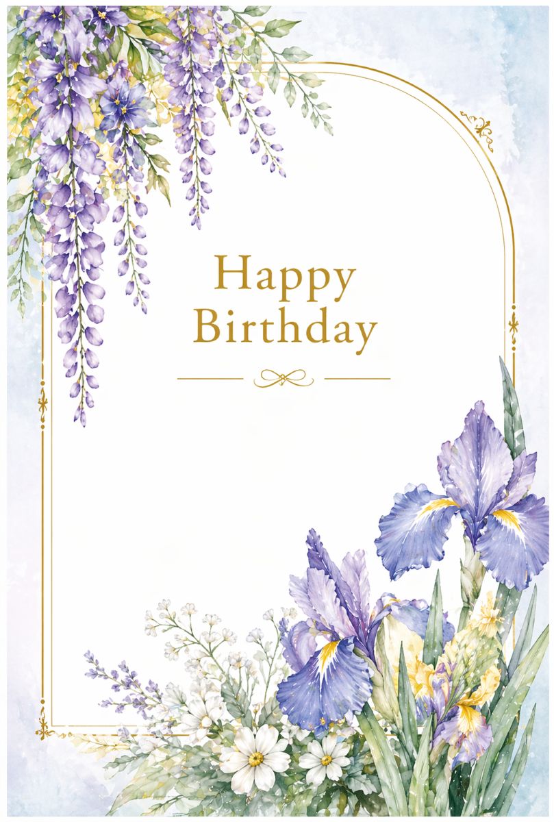 5月 誕生日 メッセージカード 藤 メンズギフト 男性 誕生日プレゼント