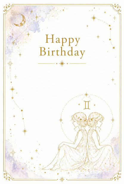【メッセージカード】5月誕生日の大切な男性へ｜双子座