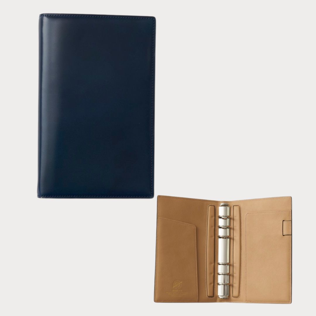 【手帳】BRELIO ATLANTIC LABEL（ブレイリオアトランティックレーベル）｜Personal Organizer 20mm Cordovan ブルー ベージュ