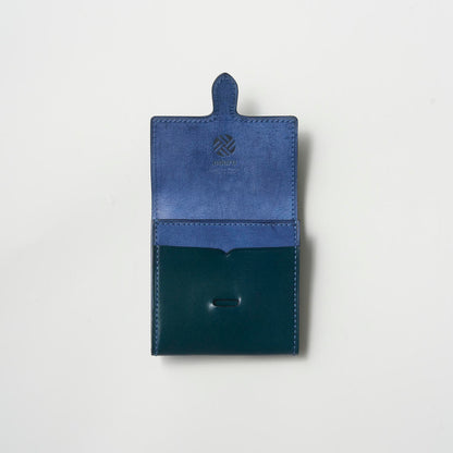 ODORU OLIVE LABEL コードバン×ALASKA 小銭入れ “KAKUSHI” オアシスブルー 内装