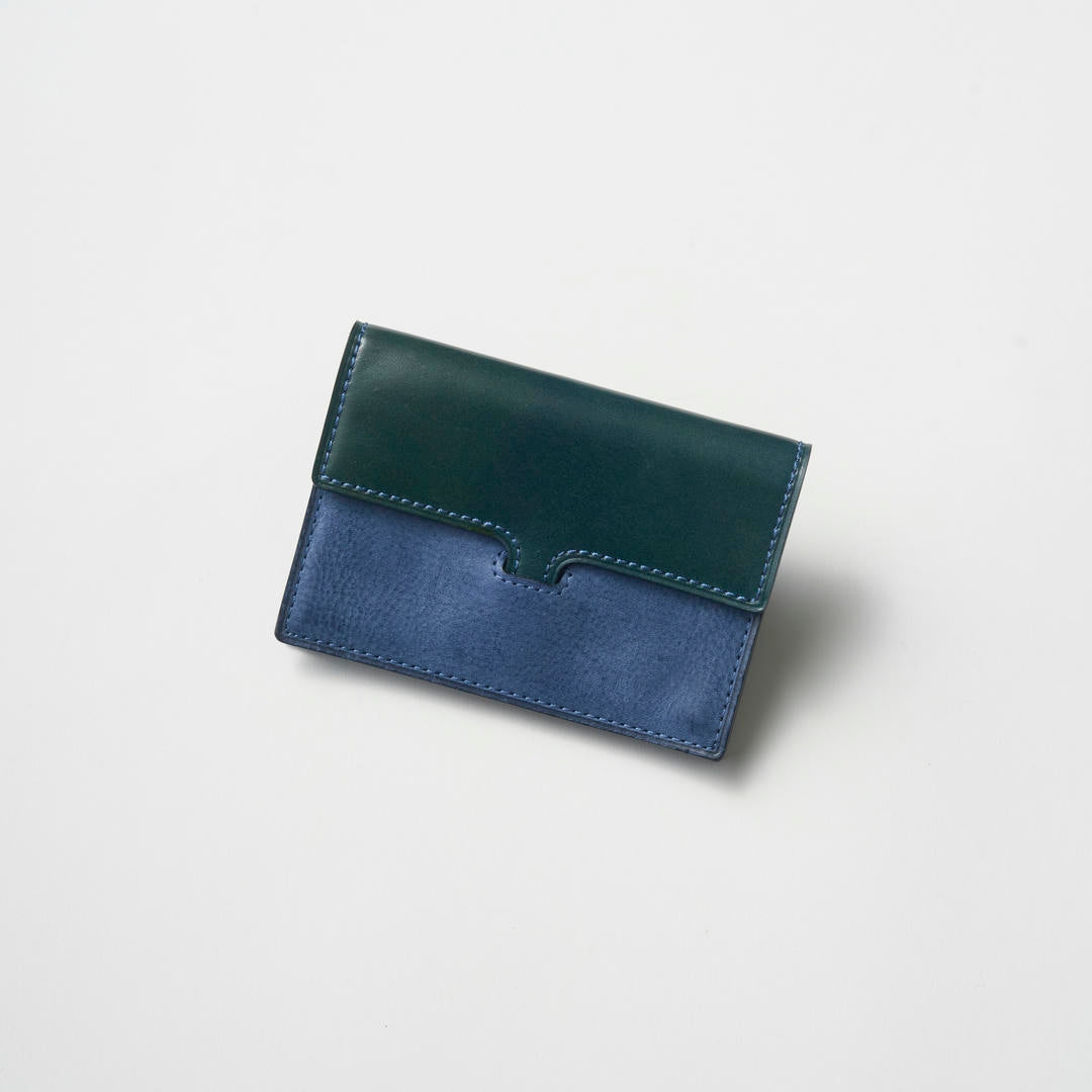 DORU OLIVE LABELコードバン×ALASKA 名刺入れ KAKUSHI オアシスブルー