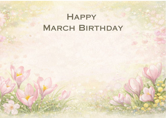 【メッセージカード】3月の花 春の彩り｜3月生まれの男性へ｜無料印字サービス