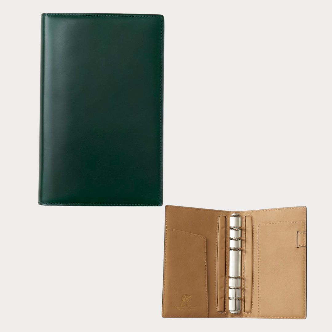 【手帳】BRELIO ATLANTIC LABEL（ブレイリオアトランティックレーベル）｜Personal Organizer 20mm Cordovan グリーン ゴールド
