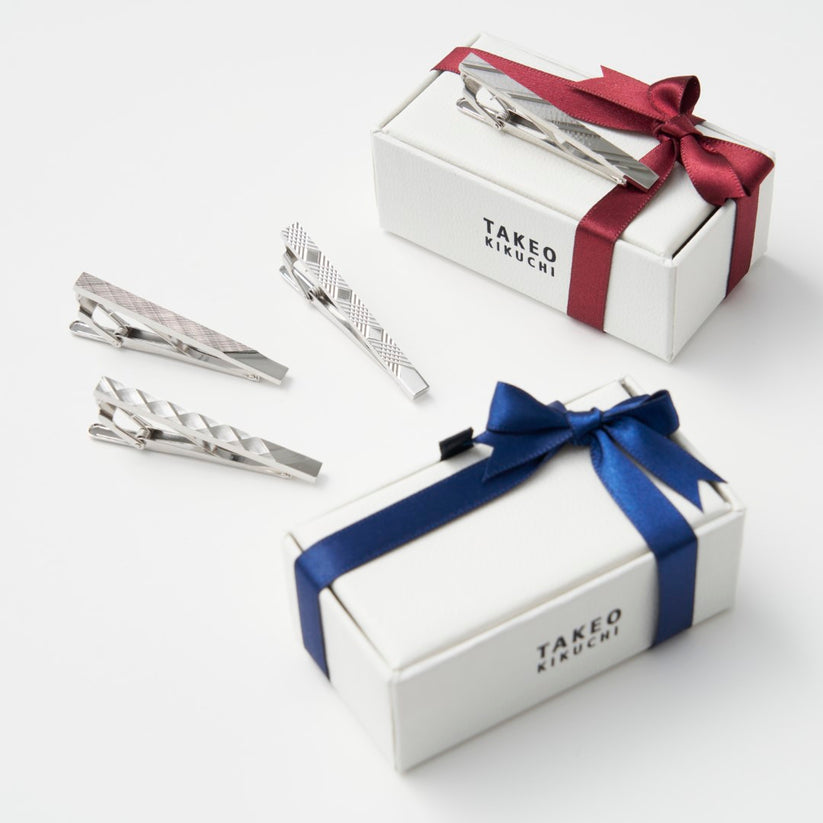 3月 メンズギフト 送別プレゼント TAKEO KIKUCHI タイバー ダイヤカット グレンチェック