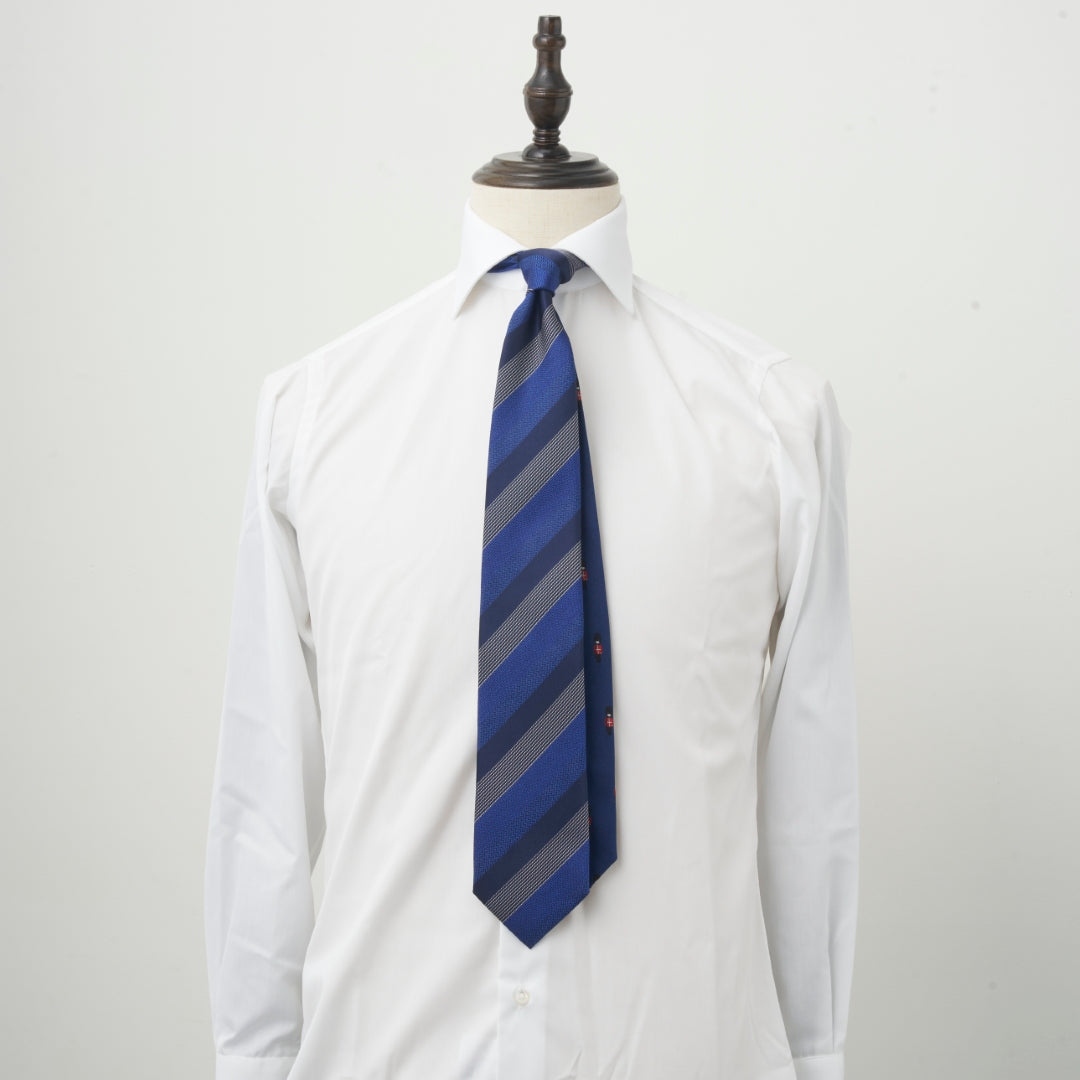 【ネクタイ】Aquascutum｜クレリック ストライプ ロンドンガース ネイビー