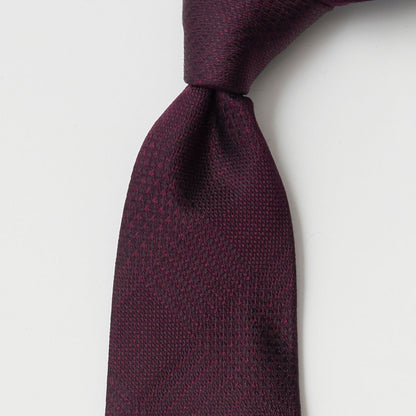 【ネクタイ】Aquascutum｜ ラペルピン BOXセット グレンチェックソリッド/ロンドンモチーフ クレリックタイ バーガンディー 赤 ノットアップ