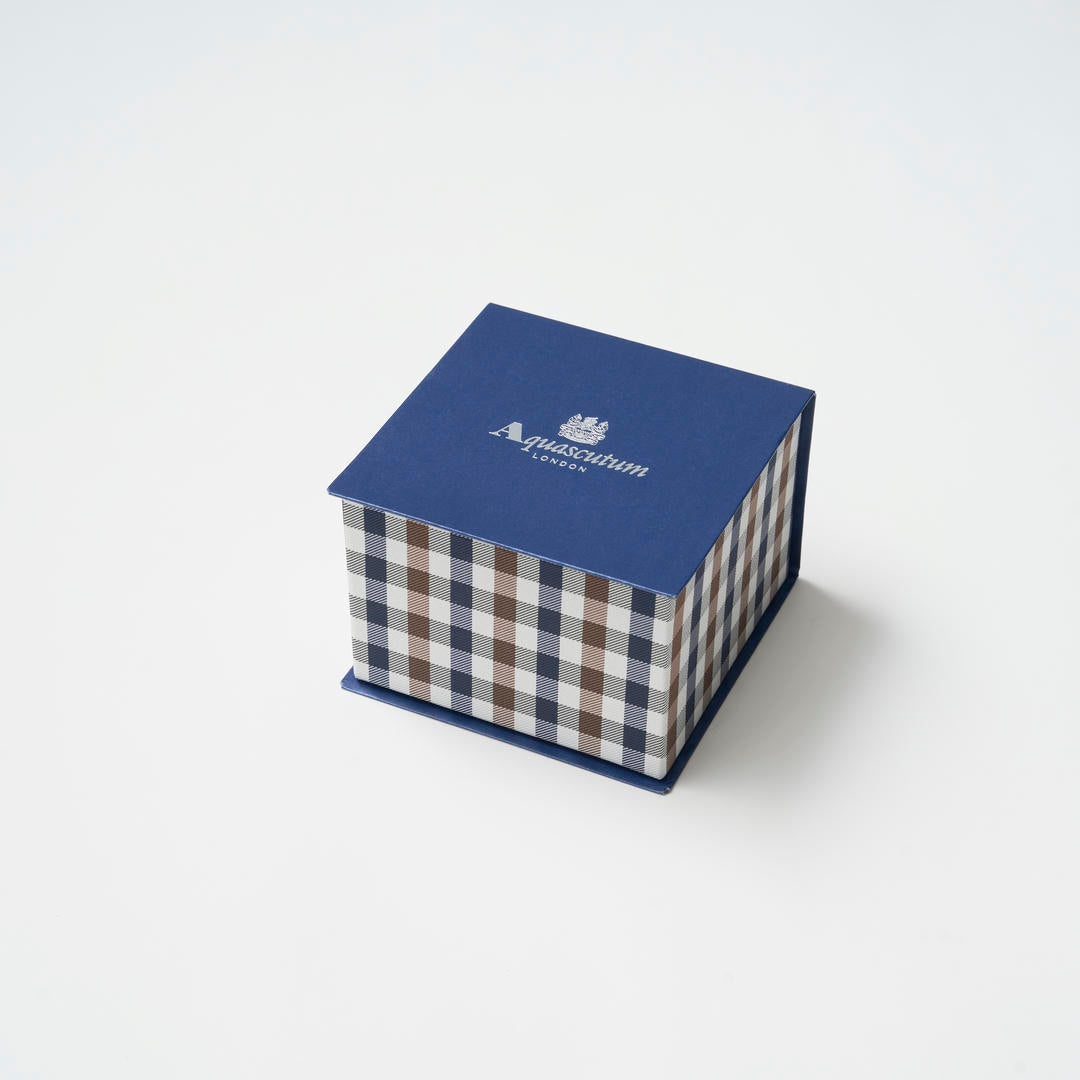 【ネクタイ】Aquascutum｜ ラペルピン BOXセット ハウンドツゥース/テディベアモチーフ クレリックタイ 専用ギフトボックス