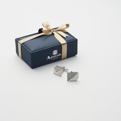 【カフス】Aquascutum｜ダイヤカットライン入り 無料純正ギフトパッケージ