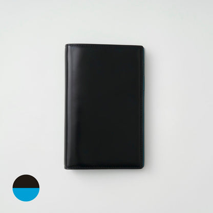 【手帳】BRELIO ATLANTIC LABEL（ブレイリオアトランティックレーベル）｜Personal Organizer 20mm Cordovan ブラック×ターコイズ 外装