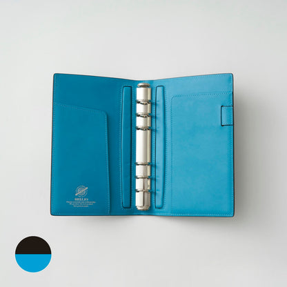 【手帳】BRELIO ATLANTIC LABEL（ブレイリオアトランティックレーベル）｜Personal Organizer 20mm Cordovan ブラック×ターコイズ 内装