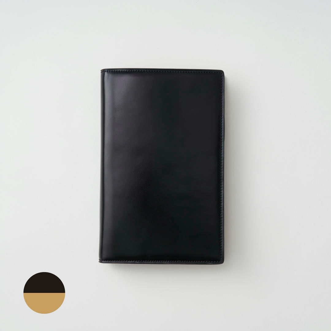 【手帳】BRELIO ATLANTIC LABEL（ブレイリオアトランティックレーベル）｜Personal Organizer 20mm Cordovan ブラック×ベージュ 外装