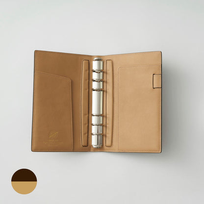 【手帳】BRELIO ATLANTIC LABEL（ブレイリオアトランティックレーベル）｜Personal Organizer 20mm Cordovan チョコ×ベージュ 内装