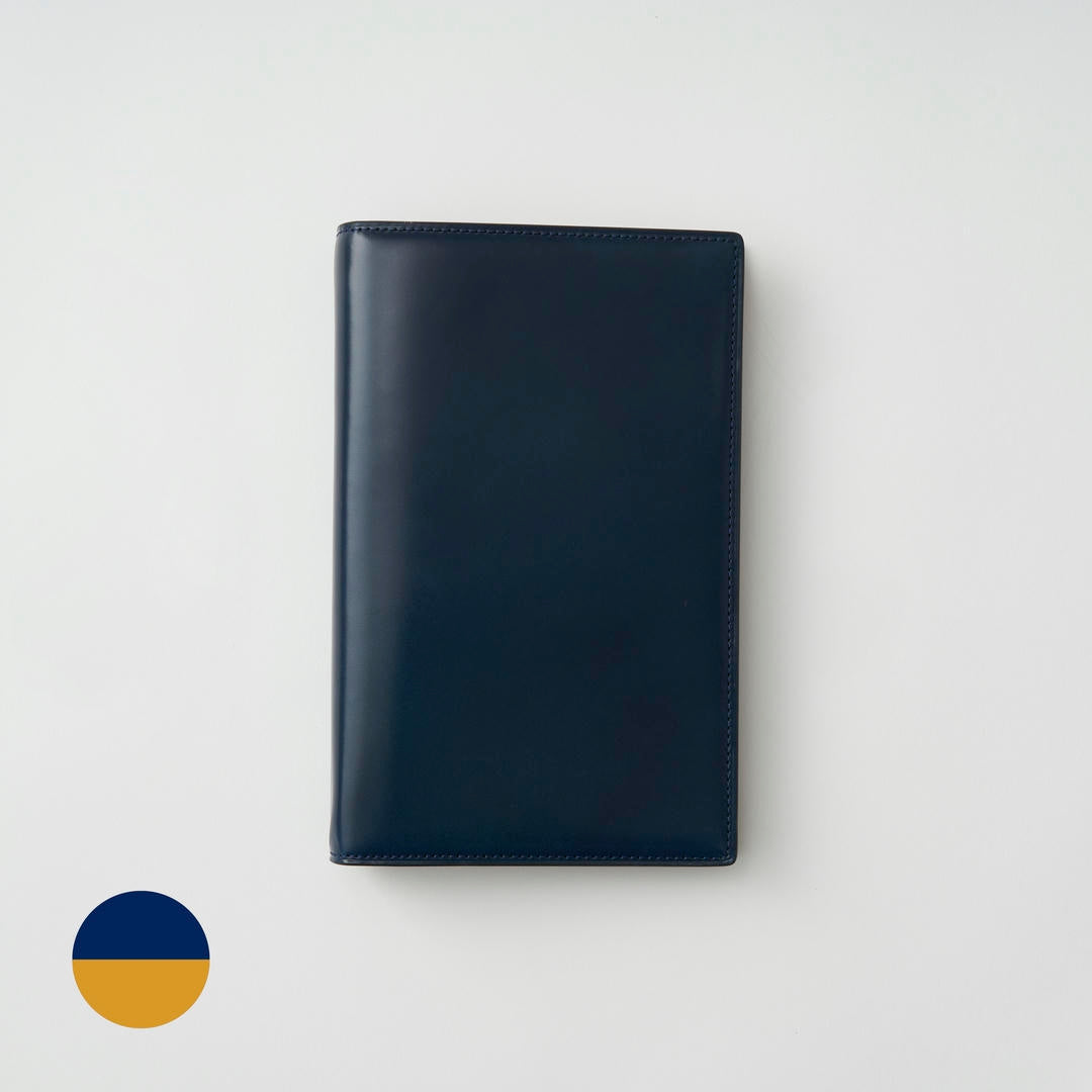 【手帳】BRELIO ATLANTIC LABEL（ブレイリオアトランティックレーベル）｜Personal Organizer 20mm Cordovan ブルー×ゴールド 外装