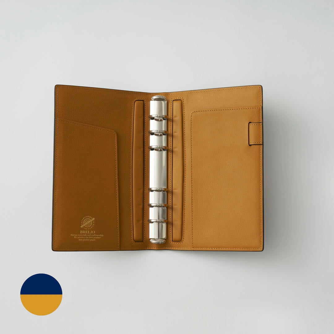 【手帳】BRELIO ATLANTIC LABEL（ブレイリオアトランティックレーベル）｜Personal Organizer 20mm Cordovan ブルー×ゴールド 内装