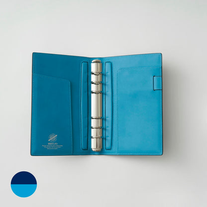 【手帳】BRELIO ATLANTIC LABEL（ブレイリオアトランティックレーベル）｜Personal Organizer 20mm Cordovan ブブルー×ターコイズ 外装