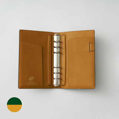 【手帳】BRELIO ATLANTIC LABEL（ブレイリオアトランティックレーベル）｜Personal Organizer 20mm Cordovan グリーン×ゴールド 内装