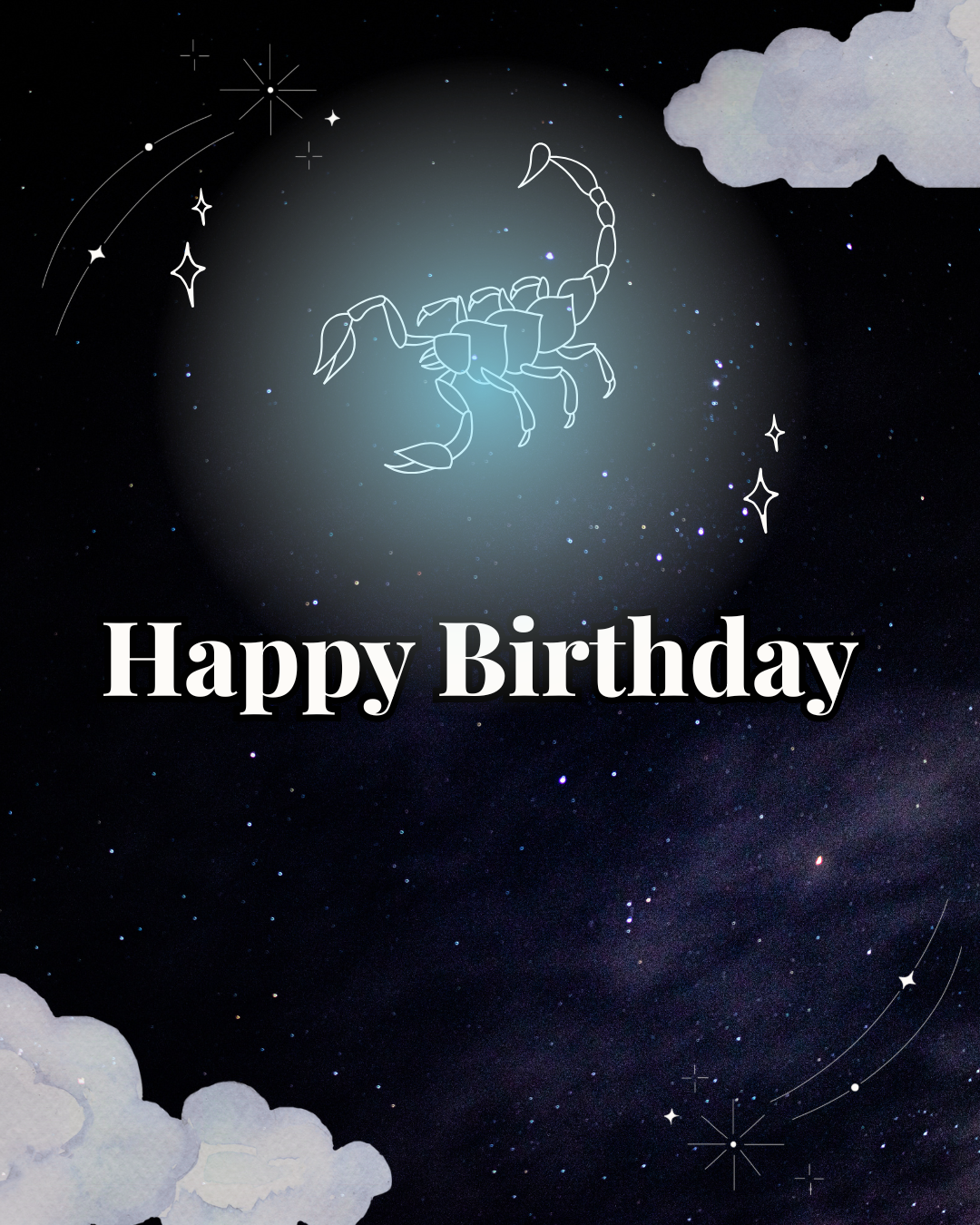 【誕生日メッセージカード】10月限定 星座デザイン｜さそり座シンプル｜誕生日プレゼントに添える無料サービス