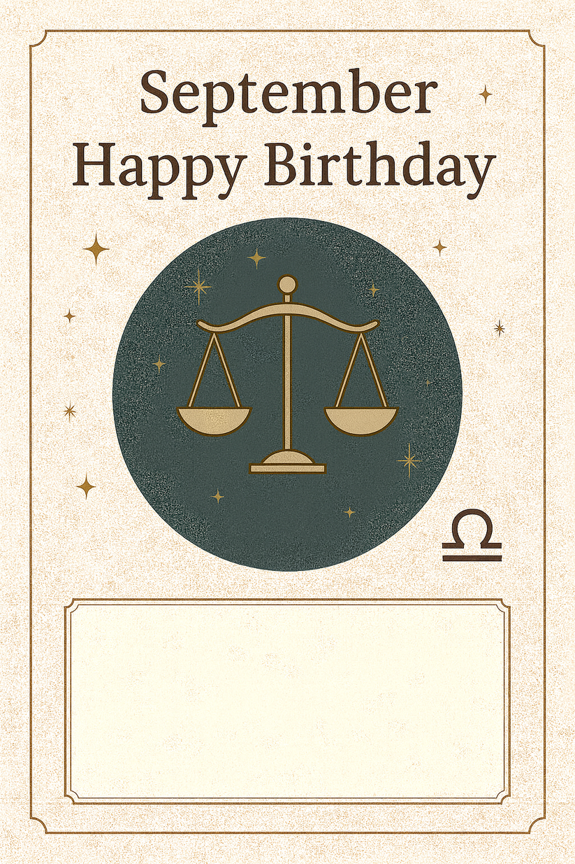 9月限定 てんびん座 クラシックデザイン メッセージカード