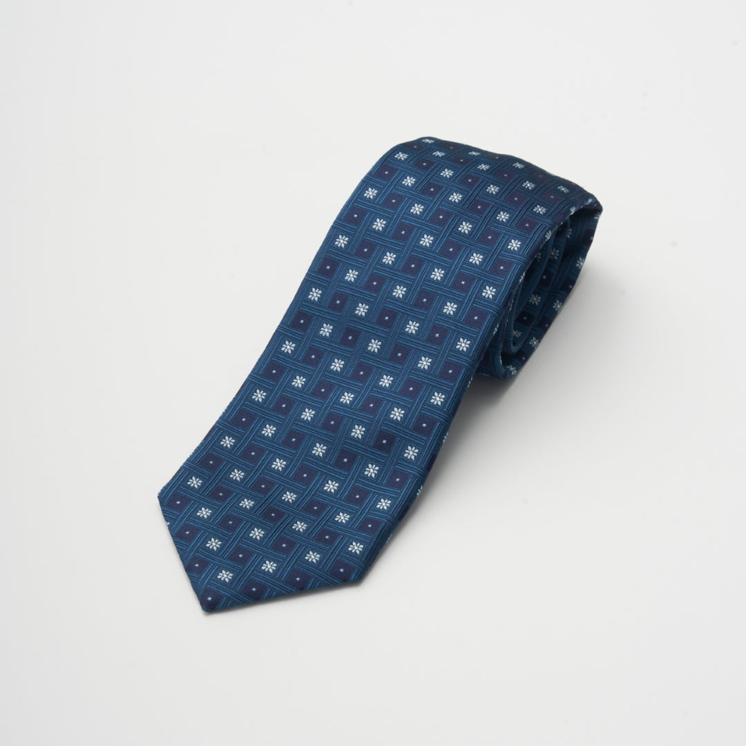 【ネクタイ】D'URBAN｜HACHIOJI 小紋 ターコイズ
