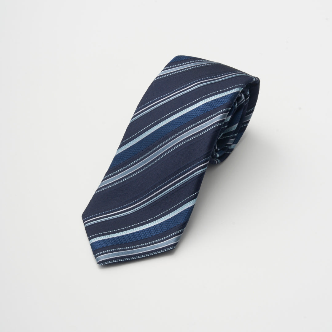【ネクタイ】D'URBAN｜HACHIOJI ストライプ ターコイズ