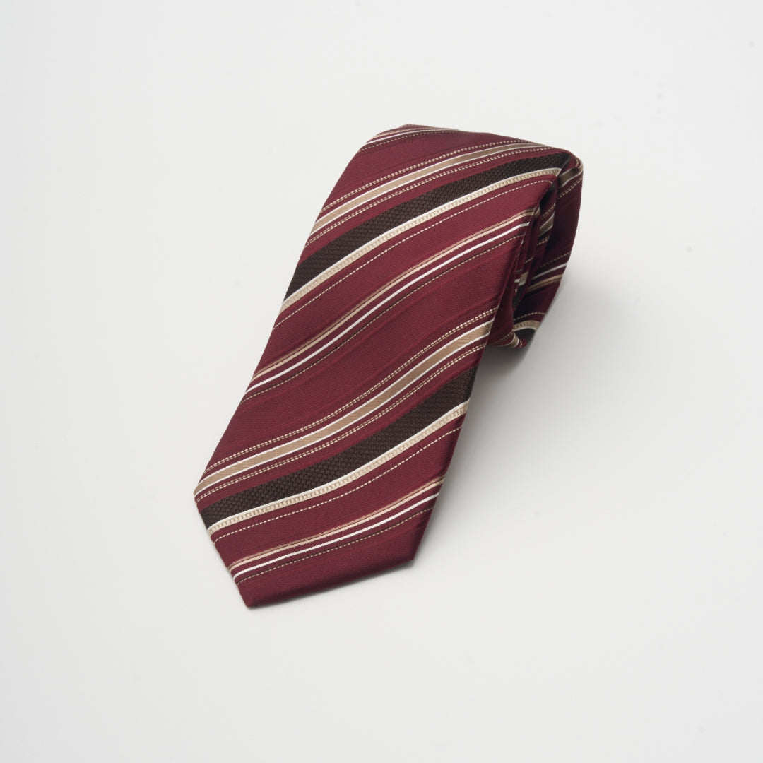 【ネクタイ】D'URBAN｜HACHIOJI ストライプ ワイン