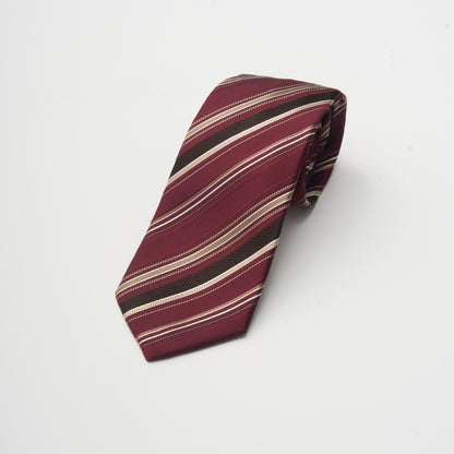 【ネクタイ】D'URBAN｜HACHIOJI ストライプ ワイン