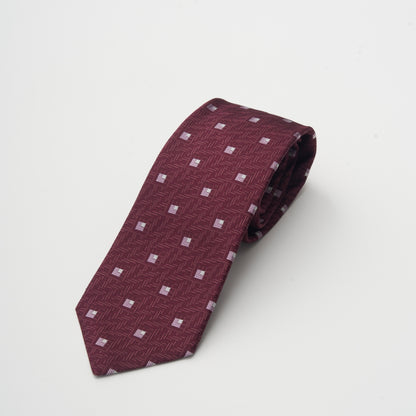 【ネクタイ】D'URBAN｜甲州織 小紋柄 ワイン