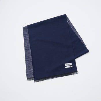 D'URBAN ダーバン シルク起毛マフラー ソリッド/グレンチェック リバーシブル（BL5） DEAR GE YONE