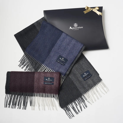 【マフラー】Aquascutum｜カシミヤ ヘリンボーン クォーター 無料ギフトパッケージ