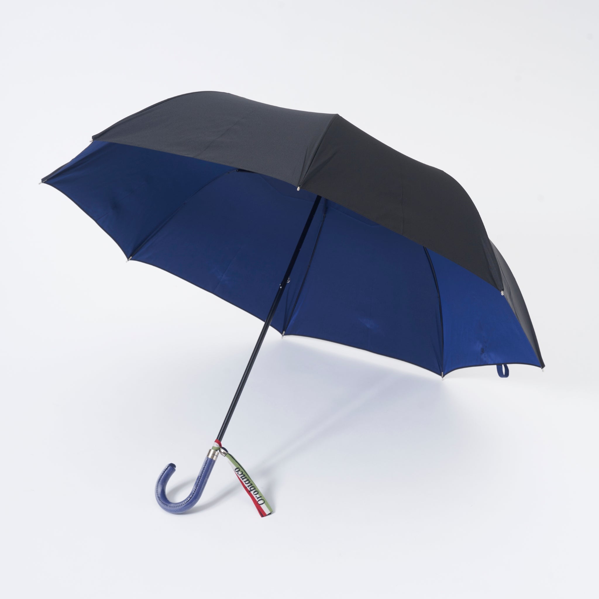 Orobianco 無地バイカラー 晴雨兼用 折りたたみ傘（ネイビー）