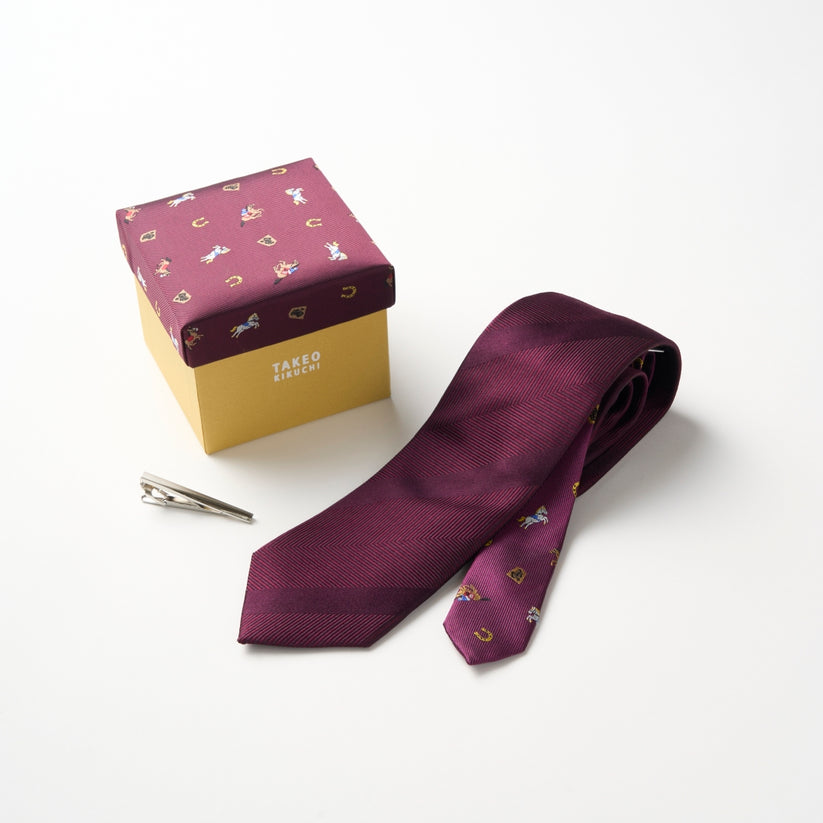 TAKEO KIKUCHI 干支柄ネクタイ ソリッド 馬